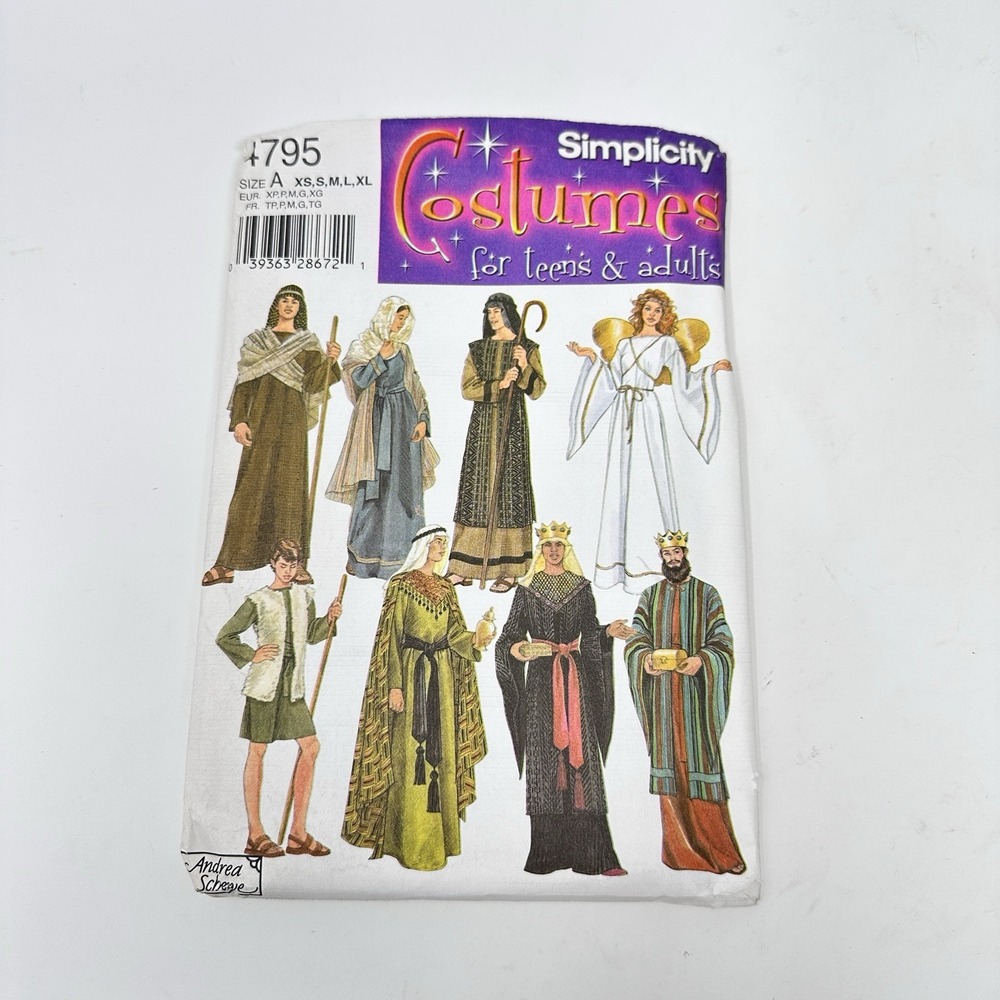 Simplicity 4795 Nativity Costume Pattern Teen & Adult XS-XL Three Wise Men UNCUT